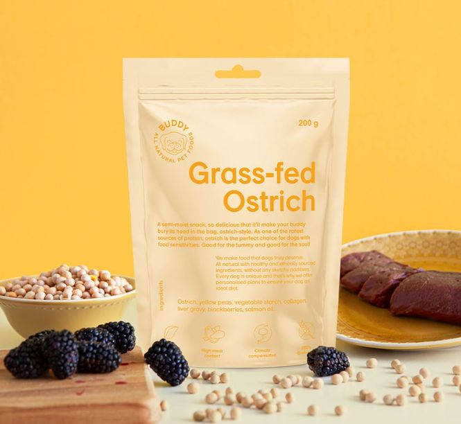 Hovedbilde Buddy Grass-fed Ostrich godbiter
