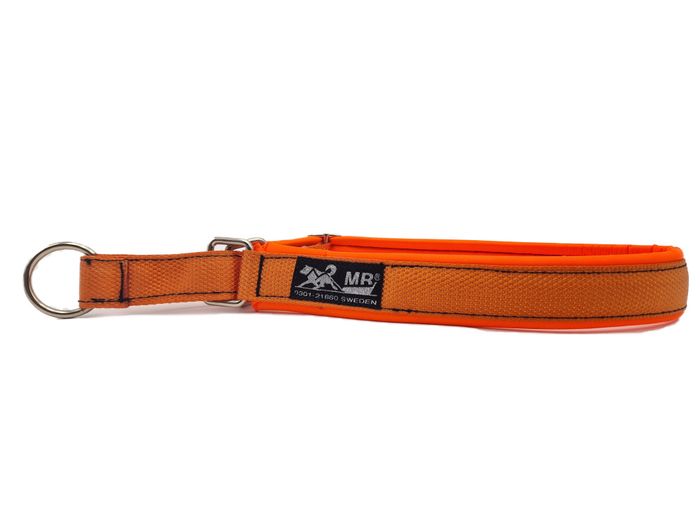 MR halsbånd halvstrup med oransje polstring