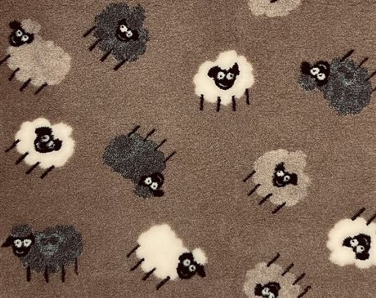 Vetbed til hund med motiv av lam 100 x 150 cm 