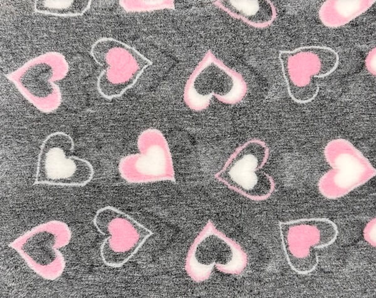 Vetbed til hund med motiv av hjerte 100 x 150 cm 